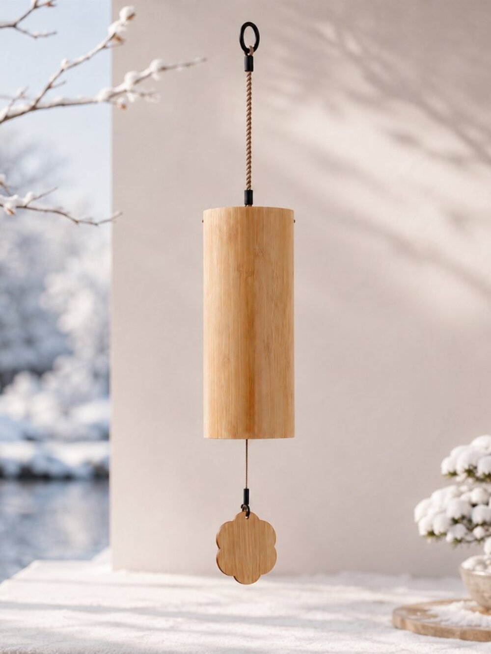 Winter Bamboo Wind Chime G Chord Natural Zen Hanging Home Decor